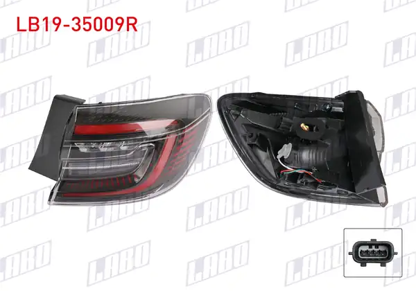 LABO LB19-35009R | Stop Sağ Dış Ledli Kırmızı Çizgili Renault Clio V Faz 2 2024