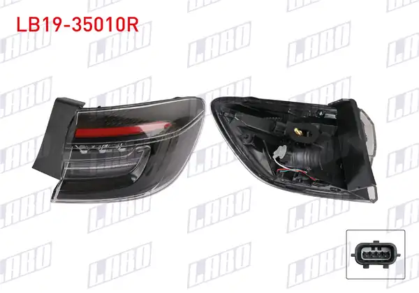 LABO LB19-35010R | Stop Sağ Dış Ledli Siyah Çizgili Renault Clio V Faz 2 2024