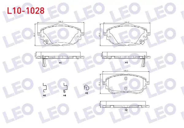LEO L10-1028 | Fren Balata Ikazlı Ön Toyota Corolla