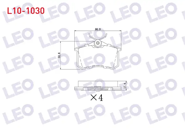 LEO L10-1030 | Fren Balata Arka 17 4mm Golf IV