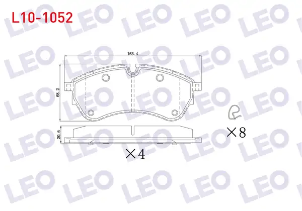 LEO L10-1052 | Fren Balata Ön Tek Teker VW Crafter
