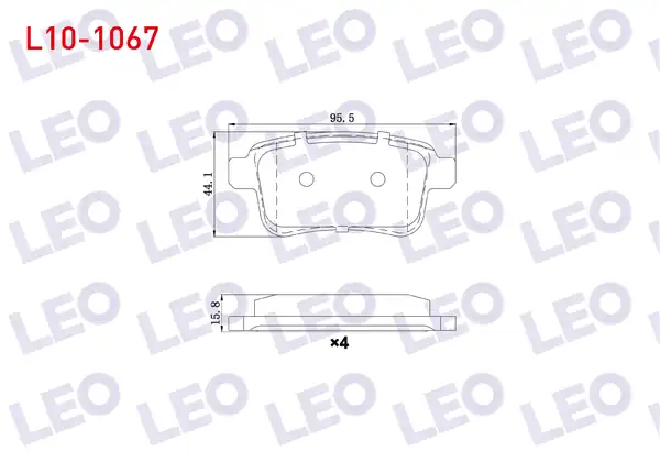 LEO L10-1067 | Fren Balata Arka Renault Kangoo Kw0 1 1 5 dCi 2008