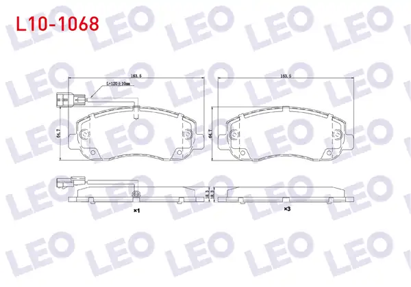LEO L10-1068 | Fren Balata Ön Fişli Renault Master III Fv 2 3 dCi 2010 Master III Fv 2 5 dCi 2010 Opel Movano B 2 3 dCi 2010