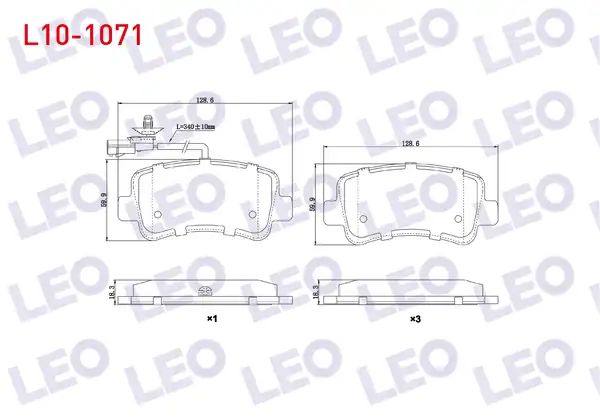 LEO L10-1071 | Fren Balata Arka Fişli Renault Master III Fv 2 3 dCi 2010 Master III Fv 2 5 dCi 2010 Opel Movano B 2 3 dCi 2010