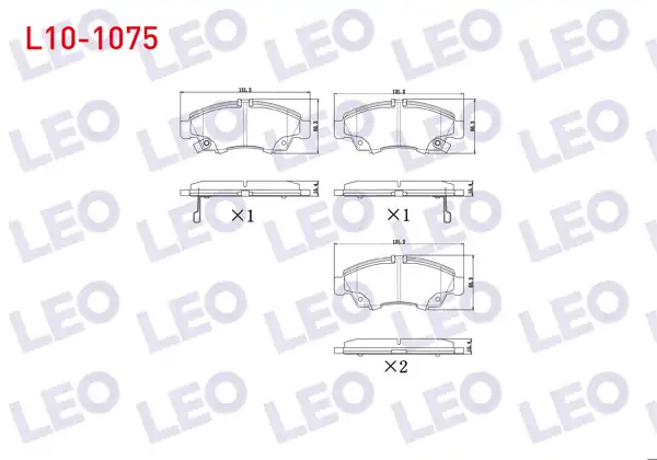 LEO L10-1075 | Fren Balata Ön Ikazlı Honda Civic VI 1.4İ 1995-2001 / Civic VI 1.5İ 1995-2001 / City 1.4İ 2006-/ Jazz II (Gd) 1.4İ 2002-2004