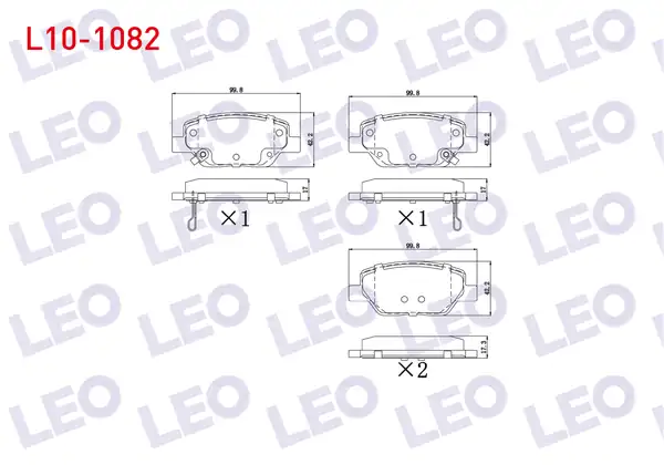 LEO L10-1082 | Fren Balata Arka Ikazlı Fiat Egea 1 3 Mjt 2015 Egea 1 6 Mjt 2015 Egea 1 4 16v 2015 Egea 1 6 16v 2015