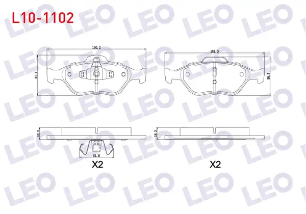 LEO L10-1102 | Fren Balata Ön Ford Fiesta V