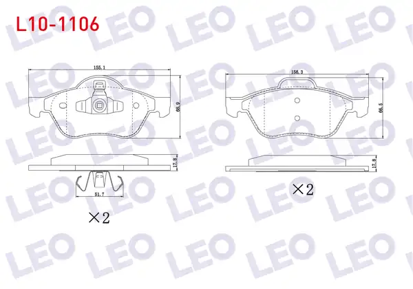 LEO L10-1106 | Fren Balata Ön Renault Megane II