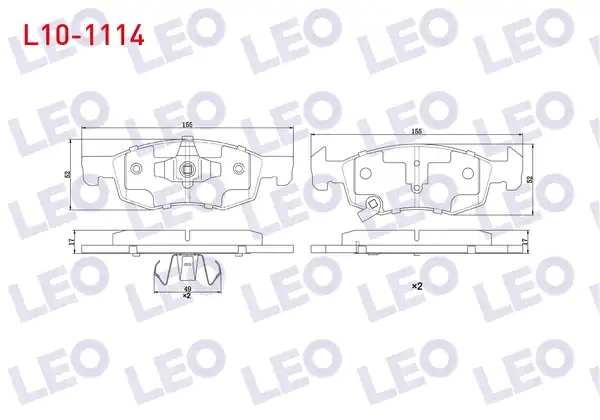 LEO L10-1114 | Fren Balata Ön Ikazlı Opel Corsa E 1 4 14 Jant 2014 Corsa E 1 2 14 Jant 2014