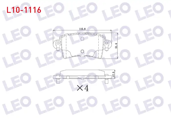 LEO L10-1116 | Fren Balata Arka Renault Master II