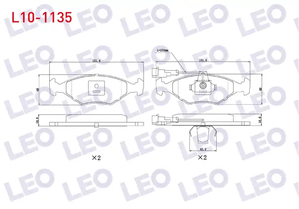 LEO L10-1135 | Fren Balata Ön Fişli Fiat Palio