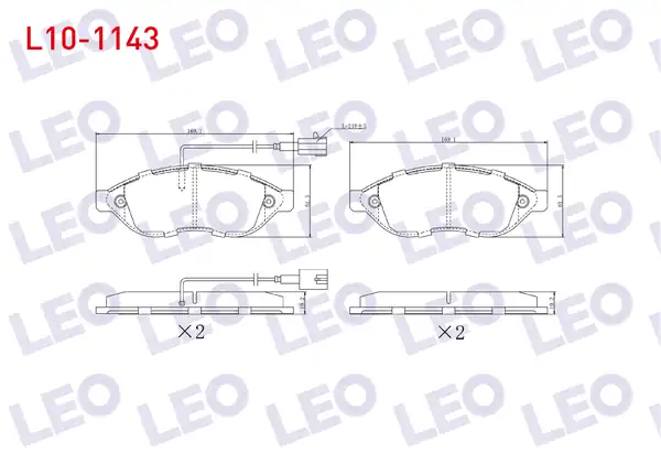 LEO L10-1143 | Fren Balata Ön Çift Fişli Fiat Ducato 2 3 Mjt 2006 2014 Jumper III 2 2 Hdi 2006 2014 Boxer III 2 2 Hdi 2006 2014