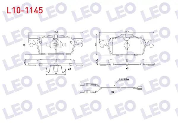 LEO L10-1145 | Fren Balata Ön Fişli Peugeot 508 1 6 Hdi 2010 508 1 6 E Hdi 2010 508 Sw 1 6 Hdi 2010 508 Sw 1 6 E Hdi 2010