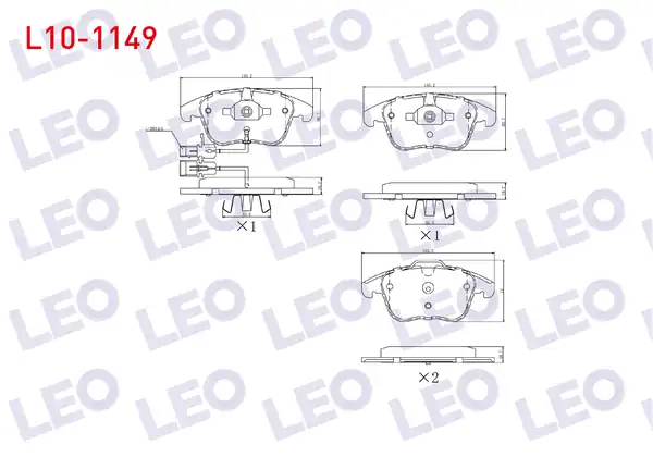 LEO L10-1149 | Fren Balata Ön Fişli Audi A4 8k2 B8 1 8 TFSI 2007 2015 A4 8k2 B8 2 0 TFSI 2007 2015 A4 8k2 B8 2 0 TDI 2007 2015