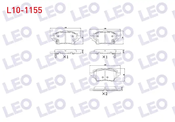 LEO L10-1155 | Fren Balata Ikazlı Arka Toyota Corolla _e21_ 1 8 Hybrid 2019 Corolla _e21_ 1 6 Vvt İ 2019