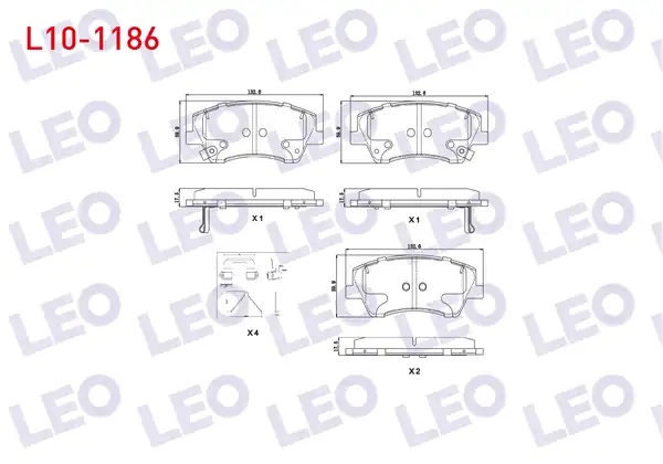 LEO L10-1186 | Fren Balata Ön Ikazlı Tel Delikli İnce Kulaklı Hyundai Elantra 1 6 CRDI 1 6 D Cvvt 2015