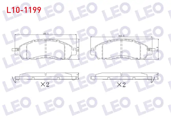 LEO L10-1199 | Fren Balata Ikazlı Ön Nissan Navara Np300 D23 2 3 dCi 17 00 mm 2015