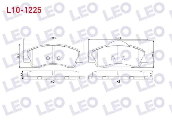 LEO L10-1225 | Fren Balata Ön Peugeot 301 1.2 VTI 2012-/ Citroen C-Elysee 1.2 VTI 2012 -