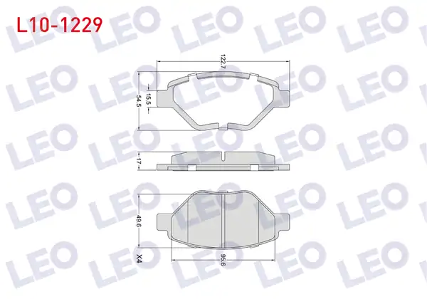 LEO L10-1229 | Fren Balata Ön Renault Megane II (Bm0 / 1,Cm0 / 1) 1.4İ 16V 18.30mm 2002-2008