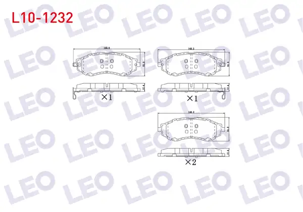 LEO L10-1232 | Fren Balata Ön Ikazlı Chevrolet Lacetti J200 1 4i 16v 2006 2012 Lacetti J200 1 6i 2006 2012 Daewoo Nubira Klan 1 6i 2003 2005