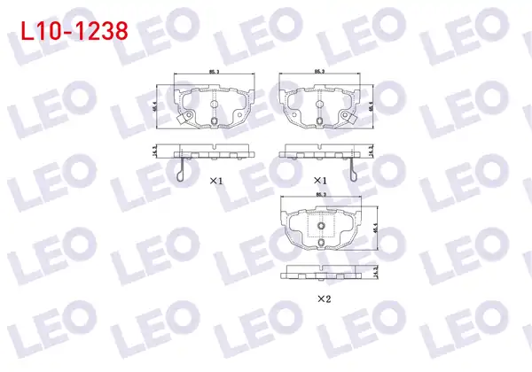 LEO L10-1238 | Fren Balata Arka Ikazlı Kia Cerato