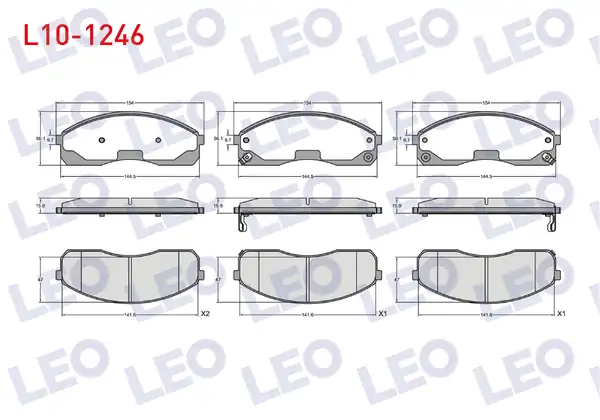 LEO L10-1246 | Fren Balata Ikazlı Ön Hyundai H100 2 5 D 1993 2004 Kia Pregıo Tb 2 7 D 1997 2002 Kia Carnıval II 2 5 V6 2001 2006