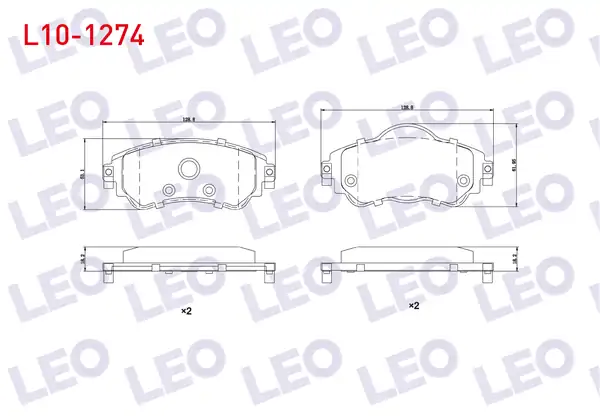 LEO L10-1274 | Fren Balata Ikazlı Ön Citroen C4 B7 1 4 18 50mm 2009