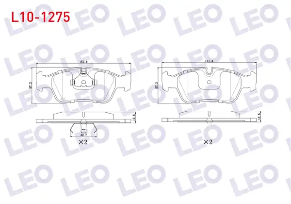 LEO L10-1275 | Fren Balata Ön Bmw 3 Serisi E36 316 İ 17 50mm 1990 1998