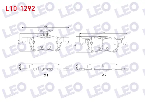 LEO L10-1292 | Fren Balata Arka Peugeot 308 II 1 6 Hdi 2014 308 II 1 6 Thp 2014 308 II 1 2 Vti 2014