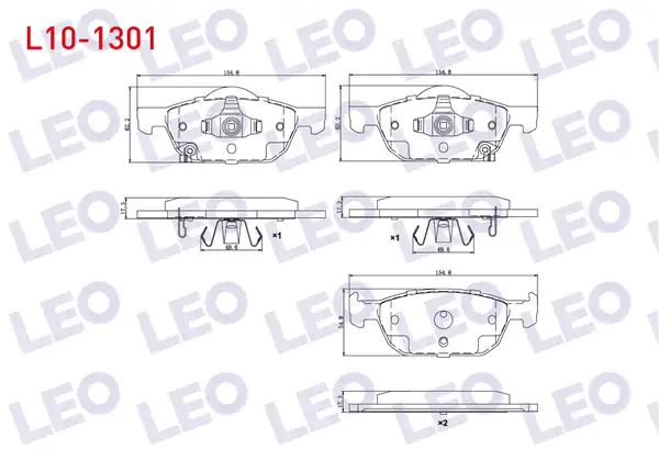 LEO L10-1301 | Fren Balata Ikazlı Ön Honda Accord VIII Cu 2 0 İ Vtec 17 80mm 2008