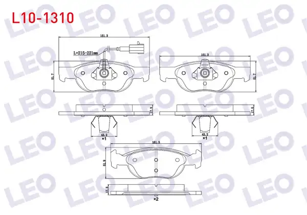 LEO L10-1310 | Fren Balata Ön Fişli Fiat Marea