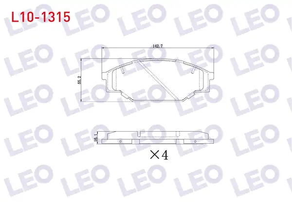 LEO L10-1315 | Fren Balata Ön Tel Delikli Toyota Hi Lux