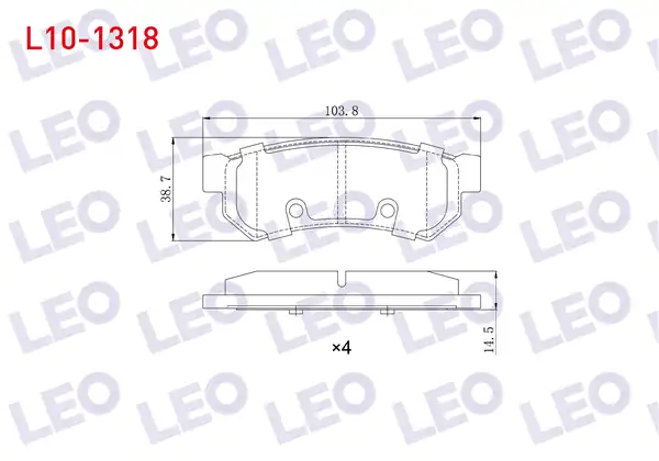 LEO L10-1318 | Fren Balata Arka Chevrolet Lacetti J200 1 6i 2006 2012 Chevrolet Lacetti J200 1 4i 16v 2006 2012