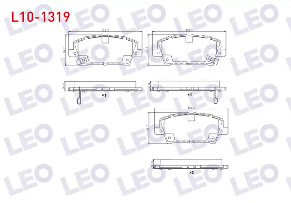 LEO L10-1319 | Fren Balata Ön Ikazlı Honda Civic VIII 1.4 2005-2012 / Civic VIII 1.8 2005-2012 / Civic VII 1.8 I-Vtec 2000-2006 / Civic VII 2.0 I-Vtec 2000-2006