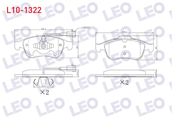 LEO L10-1322 | Fren Balata Ön Çift Fişli Alfa Romeo Giulietta 940 1 4 Tb 2010 Giulietta 940 1 6 JTD 2010