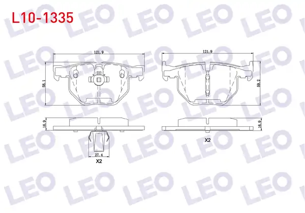 LEO L10-1335 | Fren Balata Arka Bmw 5 Serisi