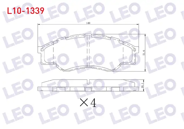 LEO L10-1339 | Fren Balata Ön Toyota Hi Lux Pick Up 2 5 D 2005 2011 Hi Lux Pick Up 2 5 D 4d 2005 2011 Hi Lux Pick Up 3 0 D 4d 2005 2011
