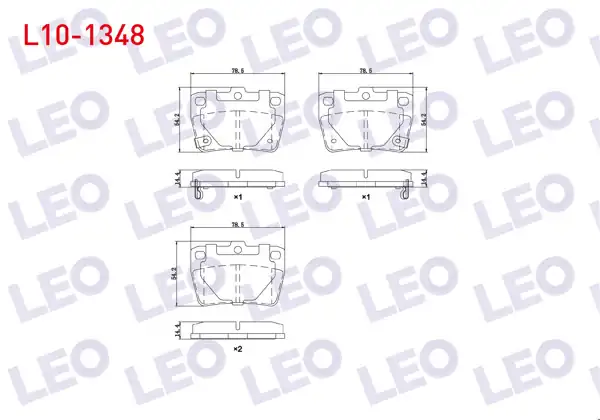 LEO L10-1348 | Fren Balata Ikazlı Arka Toyota Rav4 II 1.8 Vvt-I 2000-2006 / Rav4 II 2.0 D-4D 2000-2006 / Chery Tıggo 1.6 2010 -