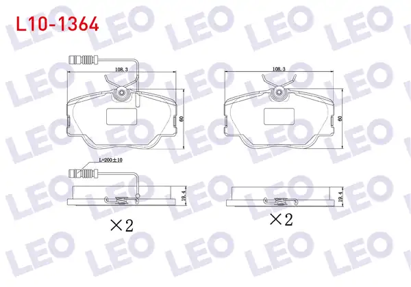LEO L10-1364 | Fren Balata Ön Fişli Mercedes E Serisi W124 E 200 D 1993 1995 E Serisi W124 E 200 1993 1995 E Serisi W124 E 250 D 1993 1995