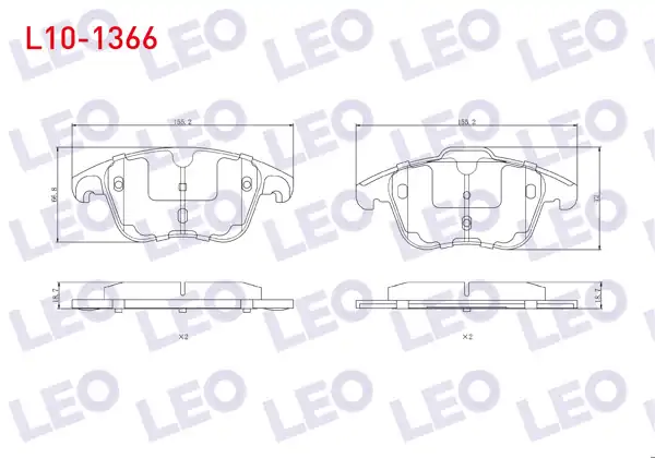 LEO L10-1366 | Fren Balata Ön C4 1.6 09-/ C4 Picasso 1.6 HDI 06-13 / 208 II 1.2 Puretech 1.5 HDI 19-/ 2008 II 1.2 Puretech 1.5 HDI 19-/ Ds 3 Crossback 1.2 1.5 HDI 19-/ Ds5 1.6 E-HDI-1.6 Thp-2.0 HDI 11 -