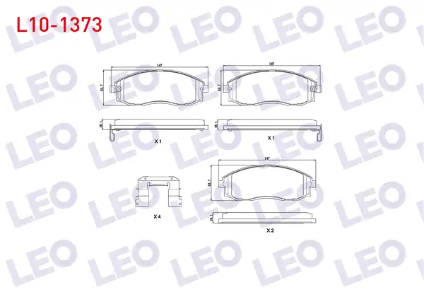 LEO L10-1373 | Fren Balata Ön Ikazlı Hyundai Starex 2 4i 1997 2003 Starex 2 5 CRDI 1997 2007 Starex 2 5 TD 1997 2003