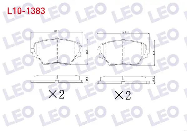 LEO L10-1383 | Fren Balata Ön Toyota Rav4 II (Cla2_, Xa2_, Zca2_, Aca2_) 1.8 Vvt-I 2000-2006 / Rav4 II 2.0 D 2000-2006 / Rav4 II 2.0 D-4D 2000-2006 / Rav4 II 2.0 Vvt-I 2000-2006 / Rav4 II 2.2 D-4D 2000-2006
