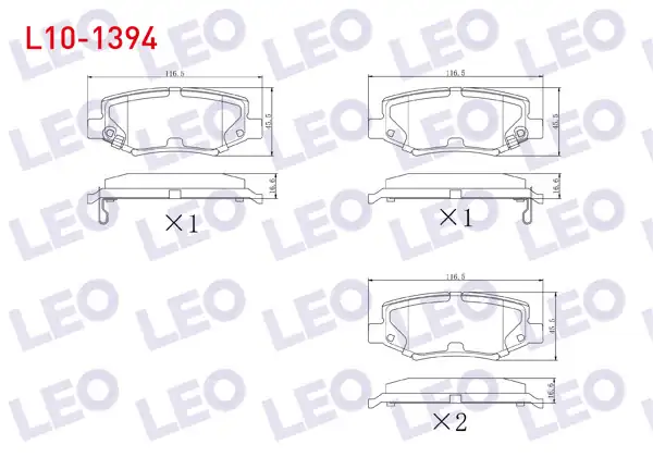 LEO L10-1394 | Fren Balata Arka Ikazlı Fiat Freemont