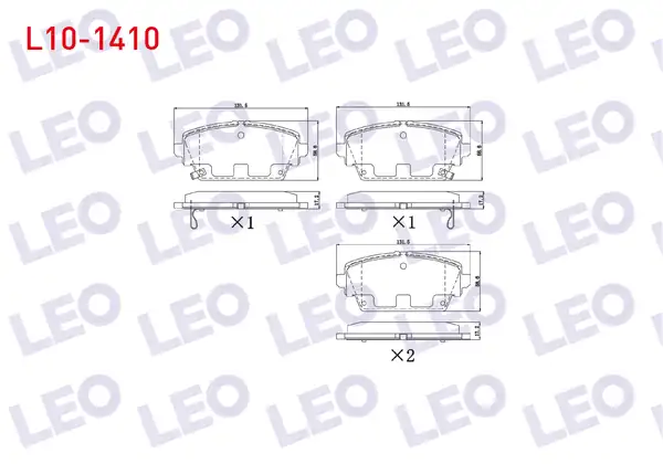 LEO L10-1410 | Fren Balata Ön Ikazlı Nissan Primera P12 1 6i 2002 Primera P12 1 8i 16v 2002 Primera P12 2 0i 16v 2002