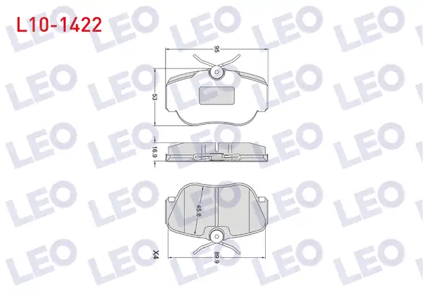 LEO L10-1422 | Fren Balata Ön Mercedes 190 (W201) 2.0 1982-1993 / (W201) E 2.5 1982-1993 / (W201) 2.3 1982-1993 / (W201) 2.5 D 1982-1993