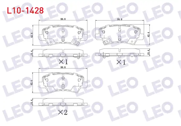 LEO L10-1428 | Fren Balata Arka Ikazlı Kia Picanto Ja 1 0 Mpı 1 25 Mpı 2017