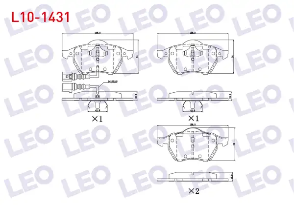 LEO L10-1431 | Fren Balata Ön Fişli Volkswagen Golf IV