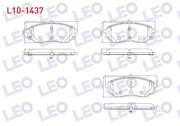 LEO L10-1437 | Fren Balata Ön Ikazlı Tel Delikli Kia Sorento III (Um) 2.0 CRDI 2015 -