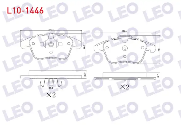 LEO L10-1446 | Fren Balata Ön Land Rover Range Rover Evoque (Lv) 2.0 Si4 2011 -