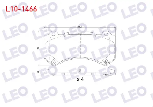 LEO L10-1466 | Fren Balata Ön Ikazlı Jeep Grand Cherokee IV (Wk,Wk2) 3.0 Crd 2010 -